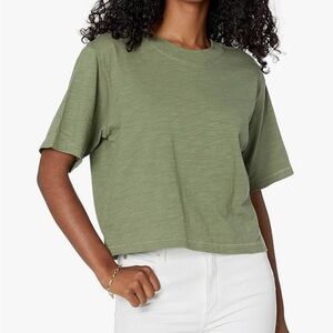 The Drop Womens Sydney Short-Sleeve Cropped Crew Neck T-Shirt